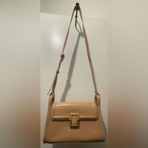 Madison West Elegant Tan Leather Crossbody Bag